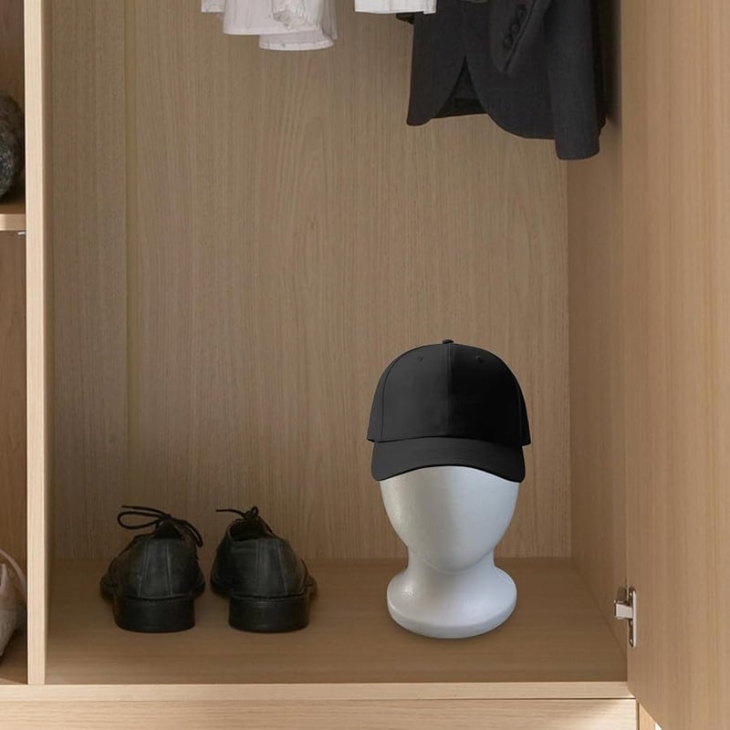 White Foam Wig Head Mannequin Stand For Display Styling Hats - Image 3